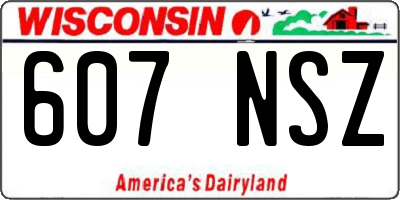 WI license plate 607NSZ