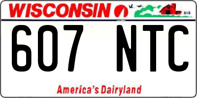 WI license plate 607NTC
