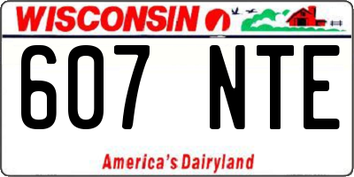 WI license plate 607NTE