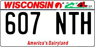 WI license plate 607NTH