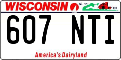 WI license plate 607NTI