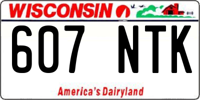 WI license plate 607NTK