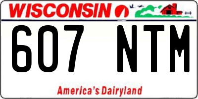 WI license plate 607NTM