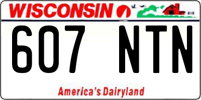 WI license plate 607NTN