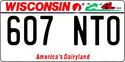 WI license plate 607NTO