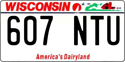WI license plate 607NTU