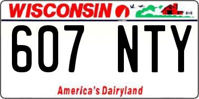 WI license plate 607NTY