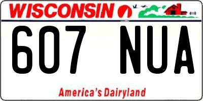 WI license plate 607NUA