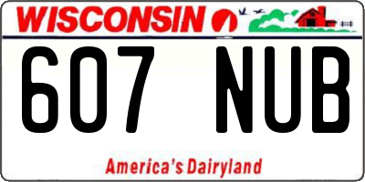 WI license plate 607NUB