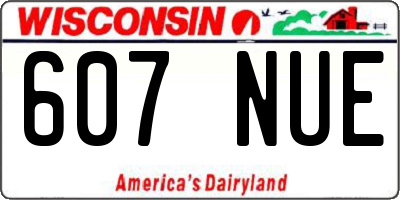 WI license plate 607NUE