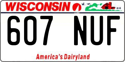 WI license plate 607NUF