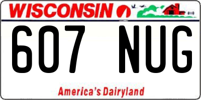 WI license plate 607NUG