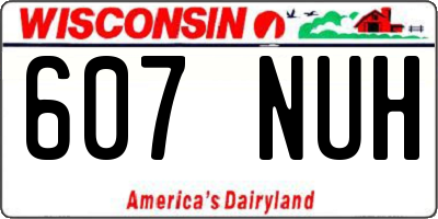WI license plate 607NUH