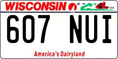 WI license plate 607NUI