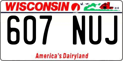 WI license plate 607NUJ