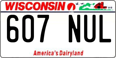 WI license plate 607NUL
