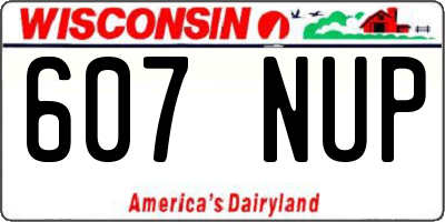 WI license plate 607NUP