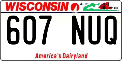 WI license plate 607NUQ