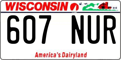 WI license plate 607NUR