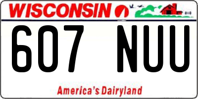 WI license plate 607NUU