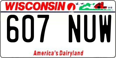 WI license plate 607NUW