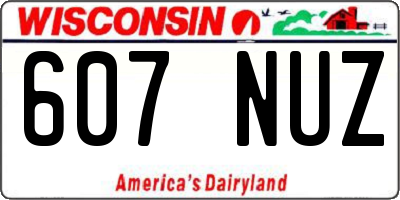 WI license plate 607NUZ
