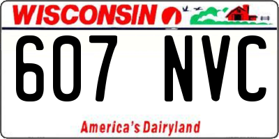 WI license plate 607NVC