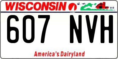 WI license plate 607NVH