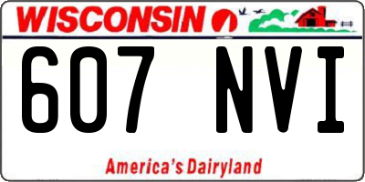 WI license plate 607NVI