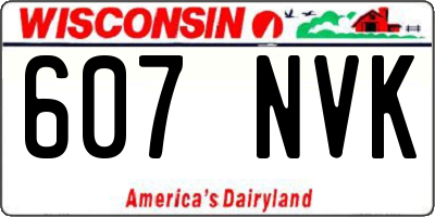 WI license plate 607NVK