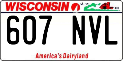 WI license plate 607NVL