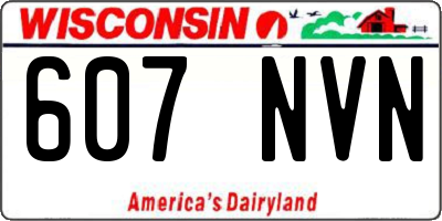 WI license plate 607NVN