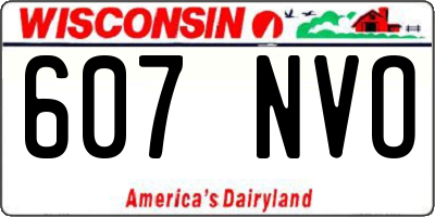 WI license plate 607NVO