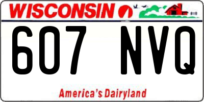 WI license plate 607NVQ