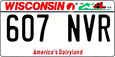 WI license plate 607NVR