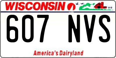 WI license plate 607NVS
