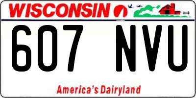 WI license plate 607NVU