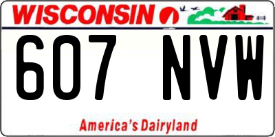 WI license plate 607NVW