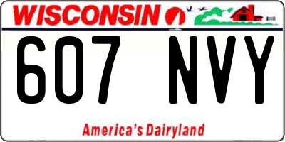 WI license plate 607NVY