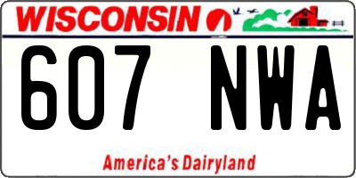 WI license plate 607NWA