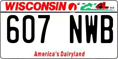 WI license plate 607NWB
