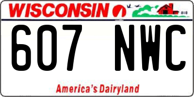 WI license plate 607NWC