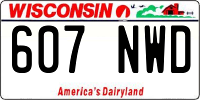 WI license plate 607NWD