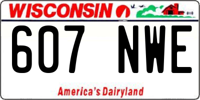 WI license plate 607NWE