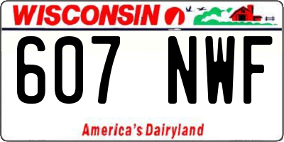 WI license plate 607NWF