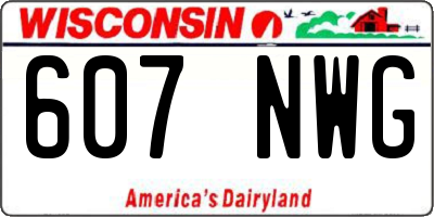 WI license plate 607NWG