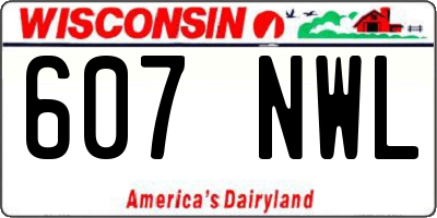 WI license plate 607NWL