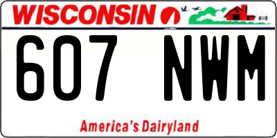WI license plate 607NWM