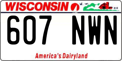 WI license plate 607NWN