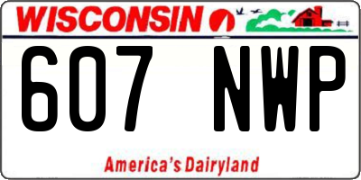 WI license plate 607NWP